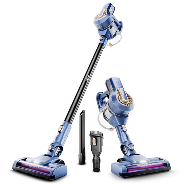 The Avalla D-3 cordless vacuum cleaner showing its extendable handle.