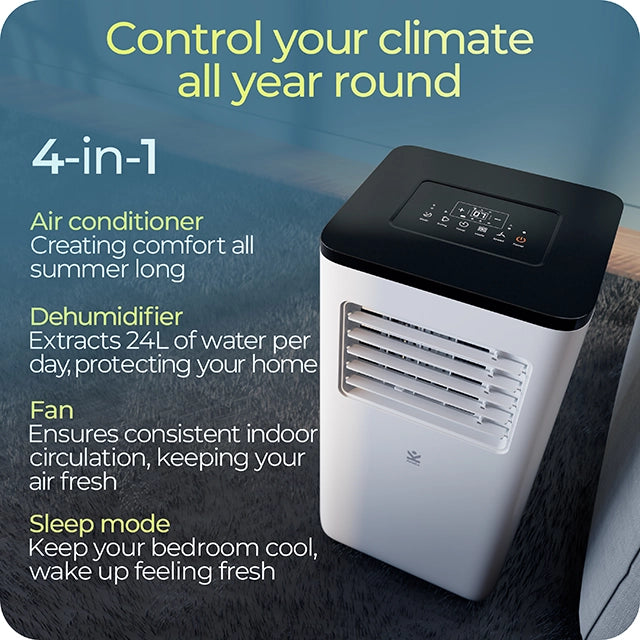 Refurbished S-220 4-in-1 portable air conditioner, fan & 24L dehumidifier - for multi-rooms