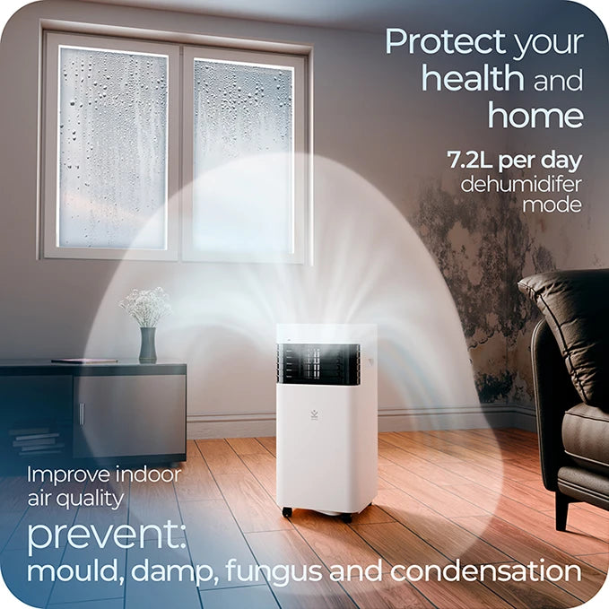 Refurbished S-50 4-in-1 quiet air conditioner & 7L dehumidifier combo - for medium rooms