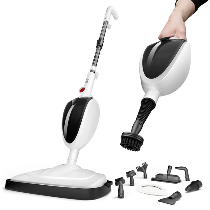 Avalla T-5 high pressure steam mop and steam cleaner with 7 focused accessories.