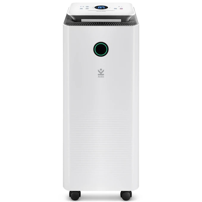 The front of the Avalla X-150 medium eco dehumidifier with a 3.5 litre tank.