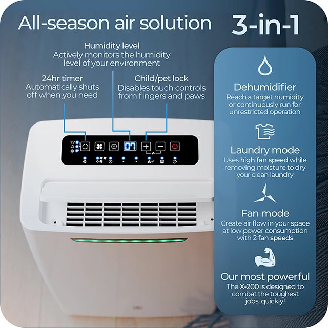 Refurbished Avalla X-200 smart large eco dehumidifier - 20l