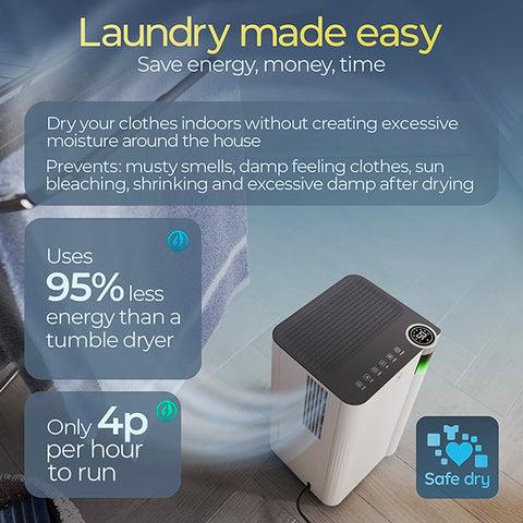 Avalla X-300 10l Energy Efficient Dehumidifier With Clothes Drying Mode