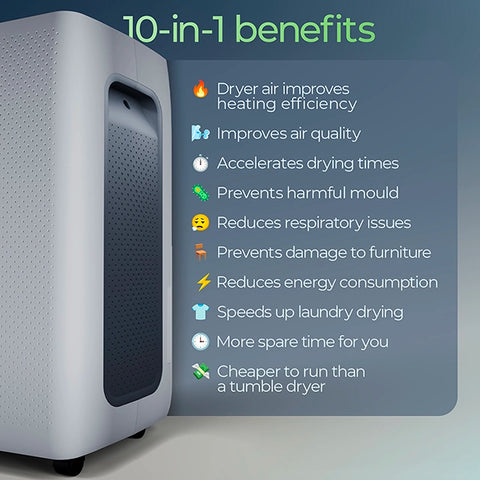 Avalla X-500 16L whole home dehumidifier - low energy & ultra quiet sleep mode